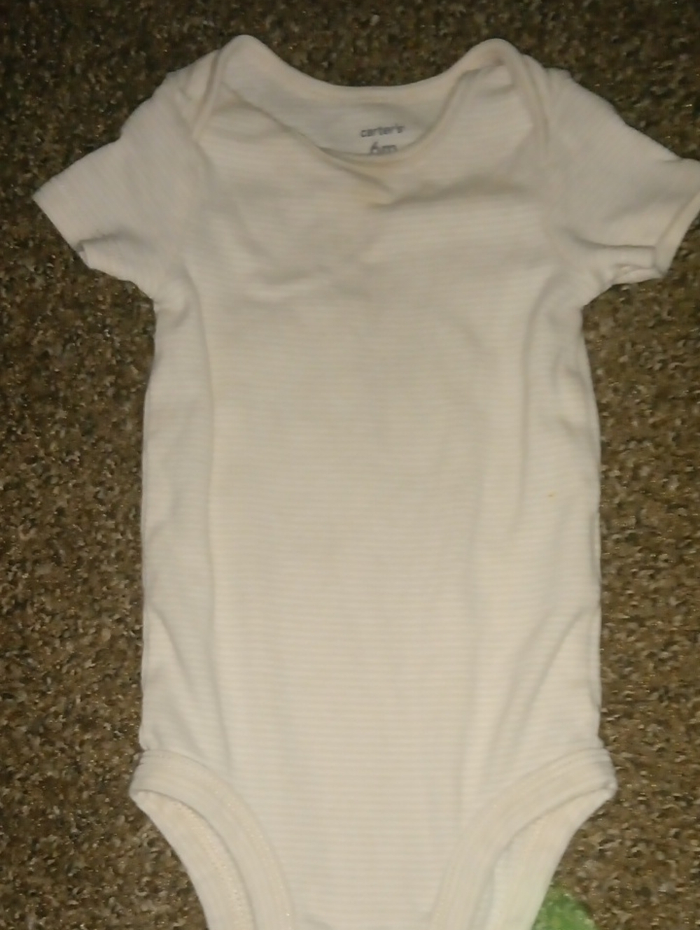 Carter's Cream Ribbed Short-Sleeve One-Piece